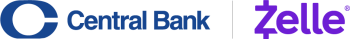 central bank and zelle logos